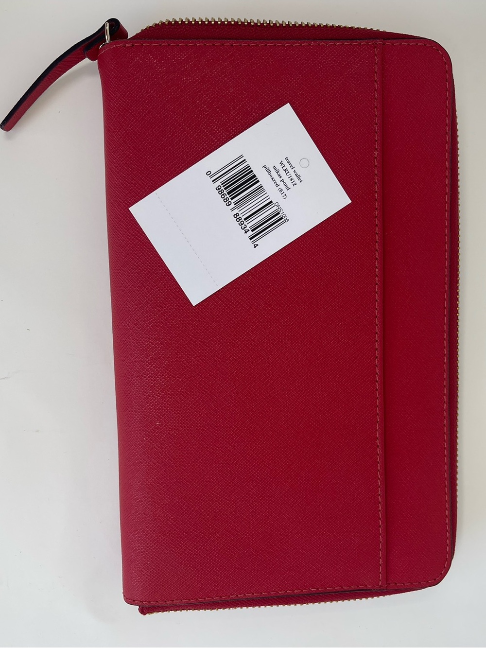kate spade Red Saffiano Zip Wallet with Gold Logo - Picture 2 of 4